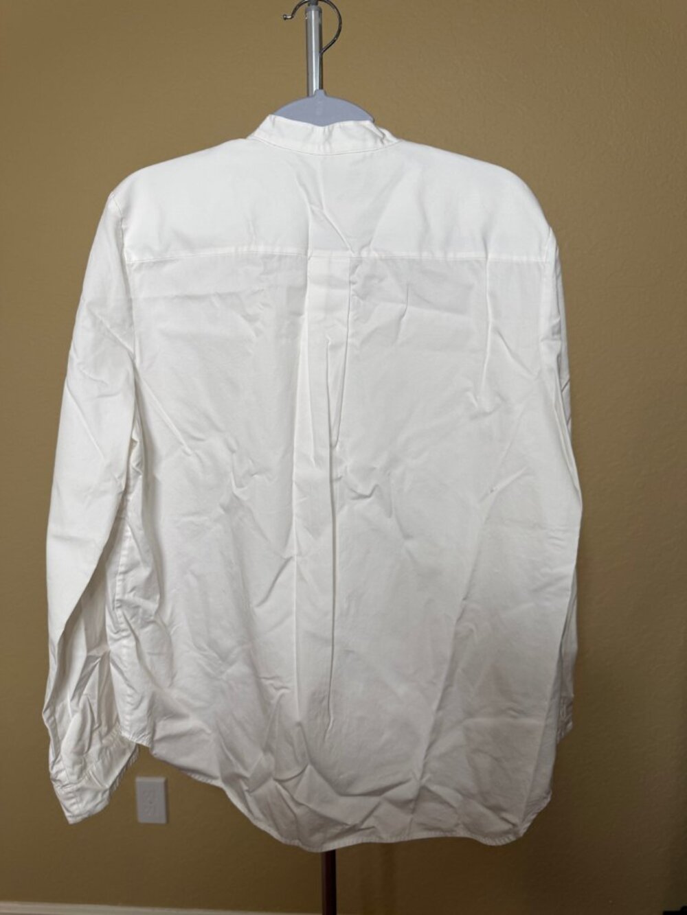 Jenni Kayne White Cotton Band Collar Button Down Shirt Size M - Picture 2 of 4